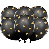 Party Deco Balloons 30cm, Stars, Pastel Black (1 pkt / 50 pc.)