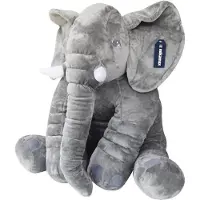 Mikamax GROSSES ELEFANTEN-PLÜSCHTIERKISSEN 65 cm. Geschenk für ein Kind, Mädchen
