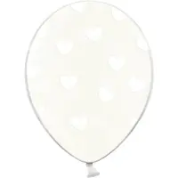 Party Deco Balloons 30cm, Hearts, Crystal Clear (1 pkt / 50 pc.)