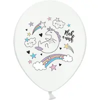 Party Deco Luftballon Unicorn Pastellweiss Ø 30 cm, 6 Stück