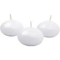 Party Deco Floating candle disc, matt, white, 5cm (1 pkt / 10 pc.)