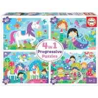 Educa 4er-Set 18905 Fantasie-Puzzles