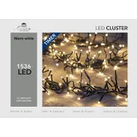 Annas collection Cluster-Leuchten 1536l/9m led warmweiß - 4m Leitung schwarz - Doppelröhrentransformator (wit)