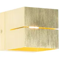 QAZQA Moderne Wandleuchte Gold 9,7 cm – Transfer Groove