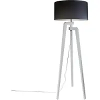 QAZQA Stehleuchte Stativ weiß mit Lampenschirm 50 cm schwarz - Puros
