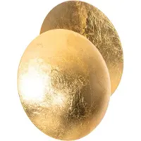 QAZQA - Moderne Wandleuchte Gold I Messing Rund 20cm - Sunrise I Wohnzimmer I Schlafzimmer - Stahl Rund - LED geeignet G9