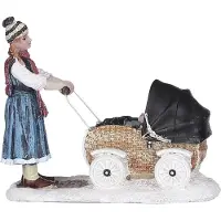 Luville Weihnachtsbaumfrau mit Kinderwagen (wit)