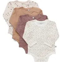 Pippi Baby Bodys l/ä - 4er-Pack - Burlwood - - 1 Jahr (80) - Body L/Ä