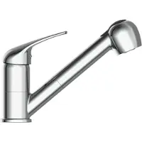 Schutte ULTRA Küchenarmatur Niederdruck, Chrom, mit herausziehbarer Geschirrbrause, Wasserhahn Küche, Niederdruckarmatur