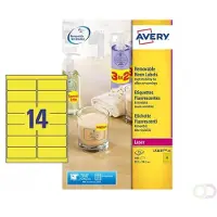 Avery Zweckform Avery Neon-Etiketten L7263Y-25, zum Beschriften, ablösbar, Papier, gelb, 99,1 x 38,1 mm, 25 x A4 Bögen, 350 Stk.