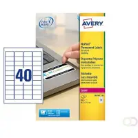 Avery Zweckform Etiketten L6145-20, fälschungssicher, extrem robust, geeignet für SW-Laserdrucker, 45,7 x 25,4 mm, 800 Stück/20 A4-Bogen, Acrylfolie, weiß