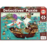 Educa - Puzzle Detectives Pirates Boat - 40-99 dielov