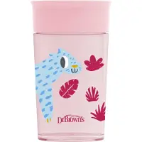 Dr. Brown's 360 Trinkbecher ohne Ausgießer, rosa, ohne Hand, 300 ml