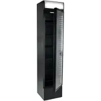Gastro-Cool Schmaler Flaschenkühlschrank mit Werbedisplay in schwarz/ weiß / 150l - GCDC130