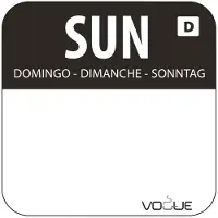 Vogue Selbstauflösende Lebensmittelrotationsetiketten Sonntag