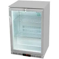 Gastro-Cool Glastürkühlschrank - für Einbau in Theke - silber - Backbarkühlschrank