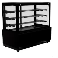 CombiSteel Kühlvitrine DUBOL | LED | 1,56m2 Ausstellfläche, HxBxT 140x93,7x79cm | +4/+12°C | Schwarz | + Geschirrtuch