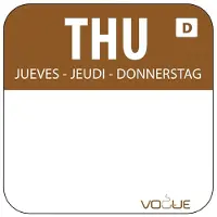 Vogue Selbstauflösende Lebensmittelrotationsetiketten Donnerstag