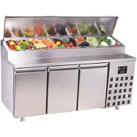 CombiSteel Saladette 3 Türen 10X 1/3Gn Behälter