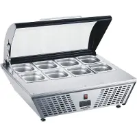 CombiSteel Aufsatzvitrine 67 Liter ‚Äì 8x 1/6 GN, statische Kühlung, gebogenes Glas