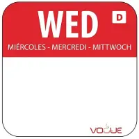 Vogue Selbstaufl√∂sende Lebensmittelrotationsetiketten Mittwoch