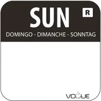 Vogue Farbcode Sticker Sonntag schwarz
