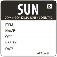 Vogue auflösbare Etiketten Sonntag schwarz