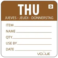 Vogue auflösbare Etiketten Donnerstag braun
