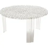 Kartell T-Table Tisch, Höhe 28 cm, Ø 50 cm, transparent - , T-Table, Transparent, für Wohnzimmer, Kunststoff, Design