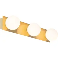 QAZQA - Moderne Bad I Badezimmer Wandleuchte Gold I Messing 48 cm IP44 3-flammig - Cederic - Glas Länglich - LED geeignet G9
