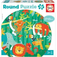 Educa Borras Rundes Dschungelpuzzle 28 Stücke Mehrfarbig 3-6 Years Mehrfarbig 3-6 Years