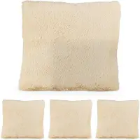 Relaxdays 4 x flauschige Kissen creme Creme
