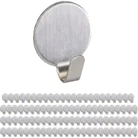 Relaxdays 96 x Klebehaken Edelstahl Silber
