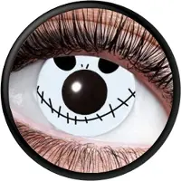 Zoelibat Eyecatcher 84080441-939 - Farbige Kontaktlinsen, 1 Paar, für 12 Monate, Weiß, Schwarz, Karneval, Fasching, Halloween