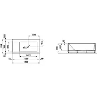 Laufen Badewanne KARTELL 1700x860mm re m LED-Beleuchtung we
