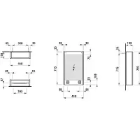 Laufen Frame 25 Spiegelschrank, Beleuchtung senkrecht, Anschlag rechts, 750x150x450