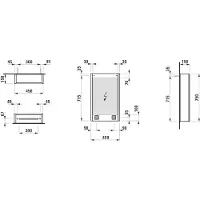 Laufen Frame 25 Spiegelschrank, Beleuchtung senkrecht, Anschlag links, 750x150x450