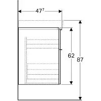 Geberit Waschtischunterschrank iCon 890 x 620 x 477 mm Lack lava matt
