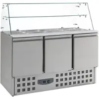 CombiSteel Gekühlte Saladette Mit Glasaufsatz 3 Türen