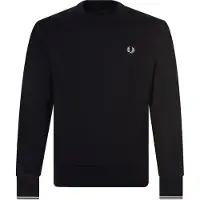 Fred perry für Herren. M7535 Marineblaues Sweatshirt mit Rundhalsausschnitt (L), Lässig, Baumwolle