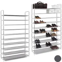 Relaxdays 2 x Schuhregal für 50 Paar Schuhe grau Schwarz,Grau