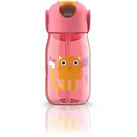 Zoku Trinkflasche Flip mit Strohhalm Kinder Pink 415 ml
