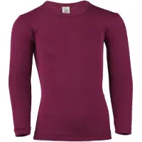 Engel - Kinder Unterhemd L/S - Merinounterwäsche Gr 128 lila