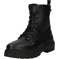 Mustang Damen Stiefelette Schnürboot Plateau Blockabsatz 1398-601, Größe:38 EU, Farbe:Schwarz