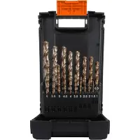 Projahn Spiralbohrer-Set, HSS-Co, 19-teilig, Ø 1–10 mm / 0,5 mm Schritte, in Kunststoffkassette DIN 338 Typ Co8% N-HD