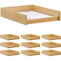 Relaxdays 10 x Dokumentenablage Holz Hellbraun