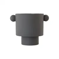 OYOY Inka Kana Pflanzentopf, anthrazit, 23cm - Living Design Living Design, Inka Kana, Schwarz, für Wohnzimmer, Keramik, Design