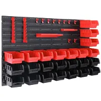 Deuba Werkzeugwand mit Stapelboxen und Werkzeughalter 43tlg. - 2 Wandteller 54x47,5x1,8 cm