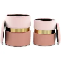 Hearthome & Living Hocker Zora 125 2-er Set Rosa / Altrosa