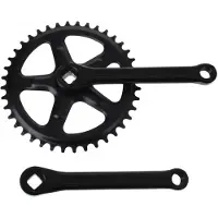 Fausto Fahrrad Kurbel Set in Schwarz mit 102 mm Kurbelarmlänge und 32 Zähnen Kettenblatt